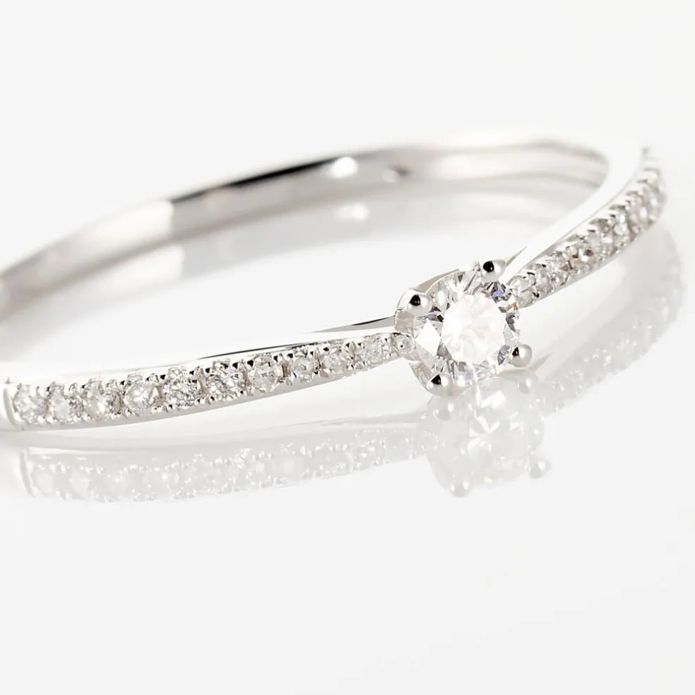 Bague Solitaire Hemera Or Blanc Diamant