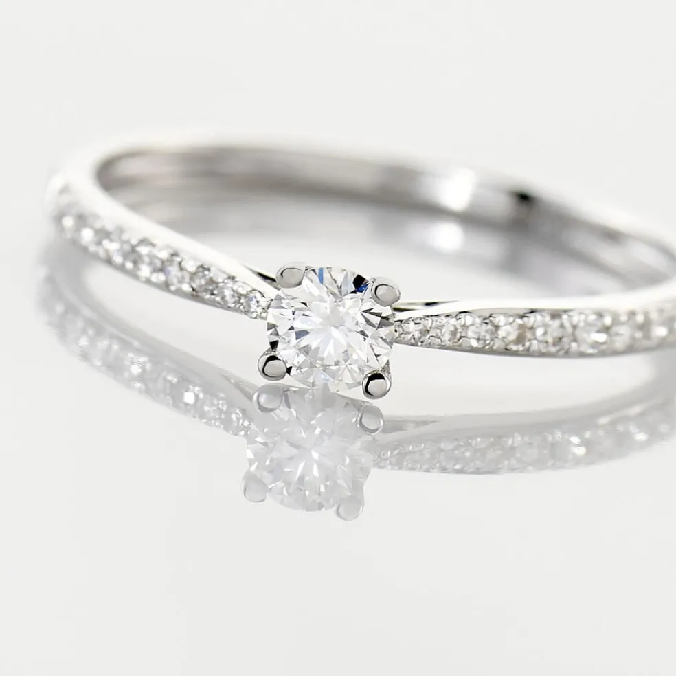 Bague Solitaire Hemera Or Blanc Diamant