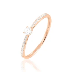 Bague Solitaire Hemera Or Rose Diamant