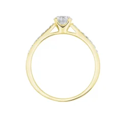 Bague Solitaire Hemera Or Jaune Diamant Synthetique
