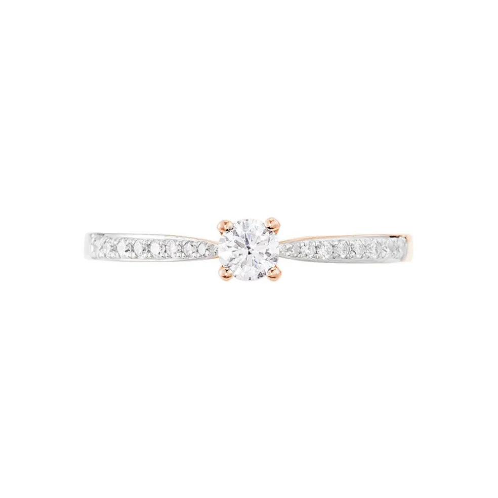 Bague Solitaire Hemera Or Rose Diamant
