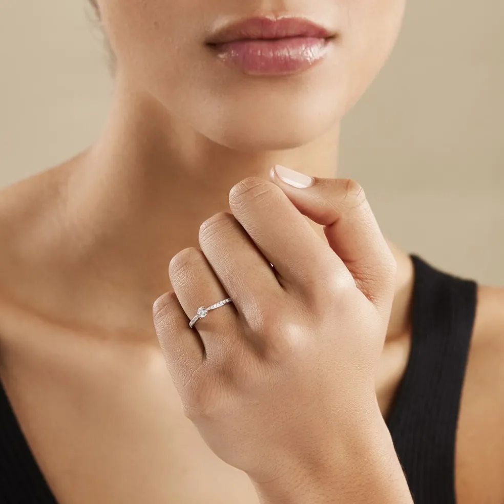 Bague Solitaire Hemera Or Rose Diamant