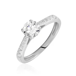 Bague Solitaire Hemera Or Blanc Diamant Synthetique