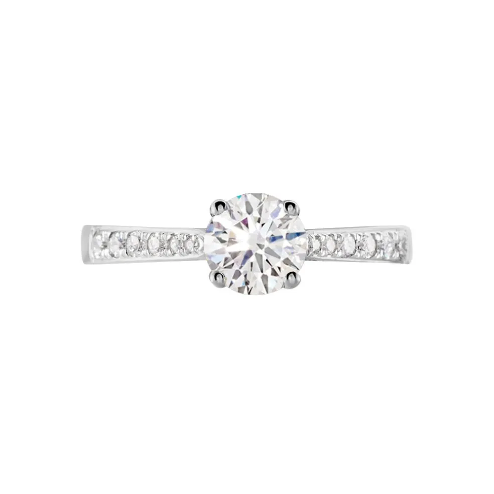 Bague Solitaire Hemera Or Blanc Diamant Synthetique