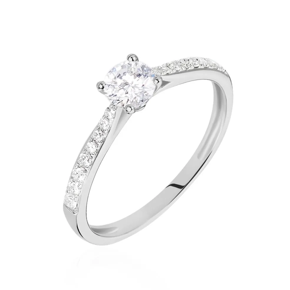 Bague Solitaire Hemera Or Blanc Diamant