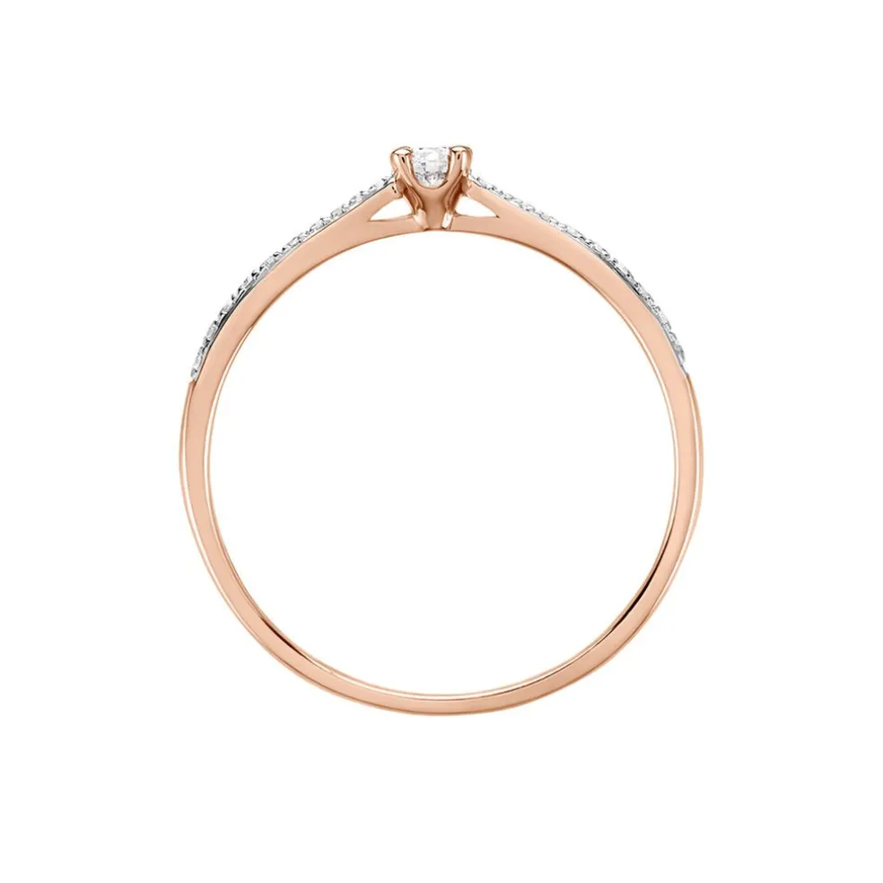 Bague Solitaire Hemera Or Rose Diamant