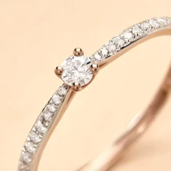 Bague Solitaire Hemera Or Rose Diamant