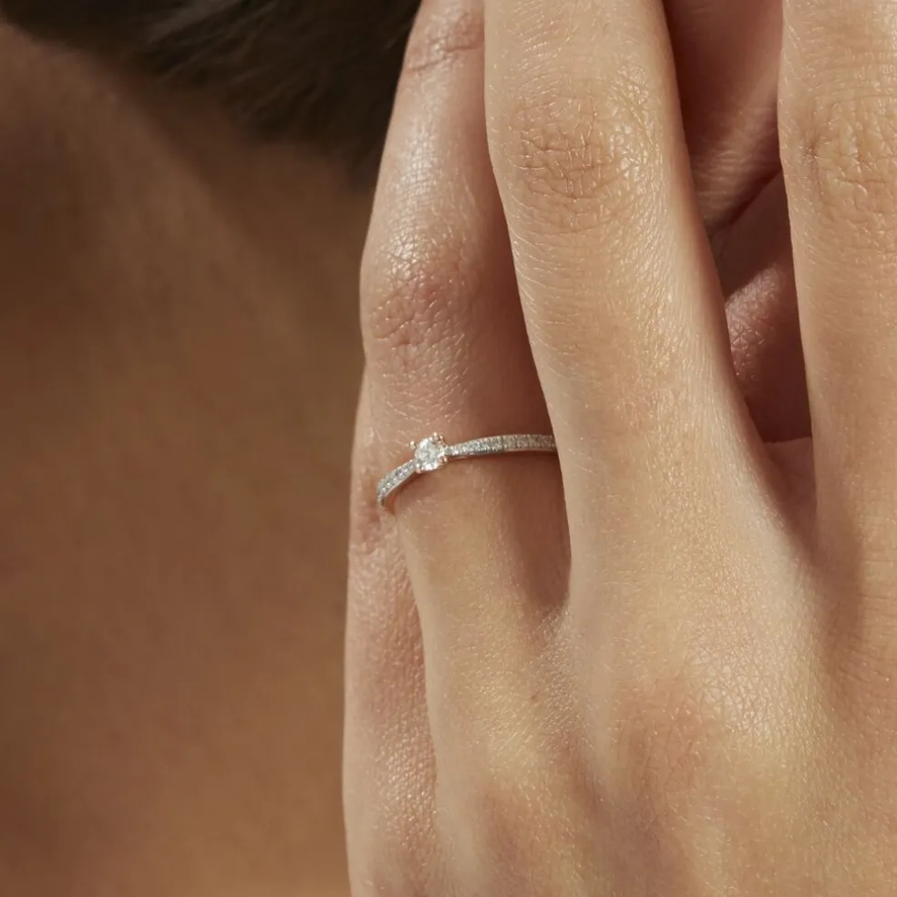 Bague Solitaire Hemera Or Rose Diamant