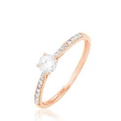 Bague Solitaire Hemera Or Rose Diamant