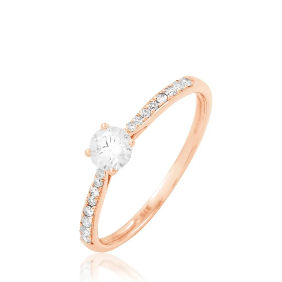 Bague Solitaire Hemera Or Rose Diamant