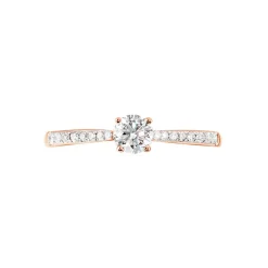 Bague Solitaire Hemera Or Rose Diamant