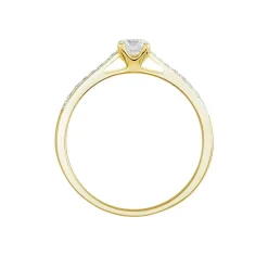 Bague Solitaire Hemera Or Jaune Diamant Synthetique