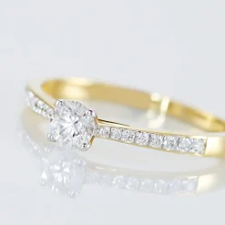 Bague Solitaire Hemera Or Jaune Diamant Synthetique