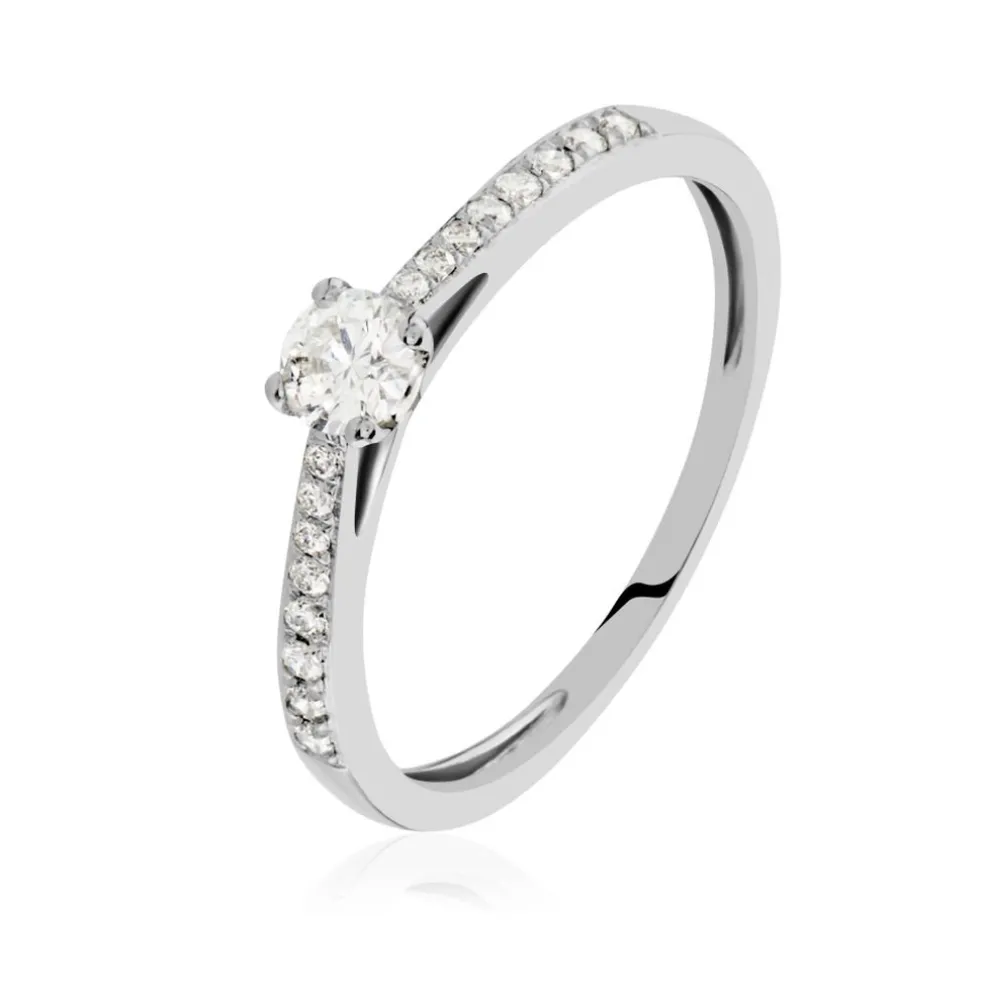 Bague Solitaire Hemera Platine Blanc Diamant