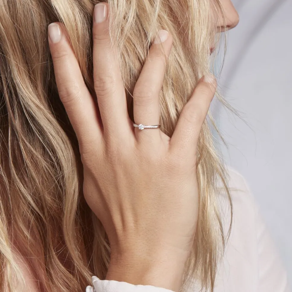 Bague Solitaire Hemera Platine Blanc Diamant