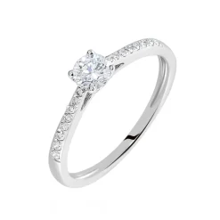 Bague Solitaire Hemera Platine Blanc Diamant