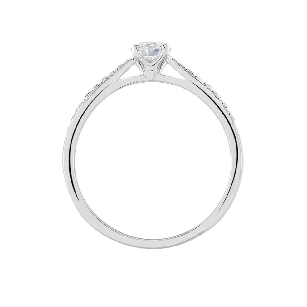 Bague Solitaire Hemera Platine Blanc Diamant