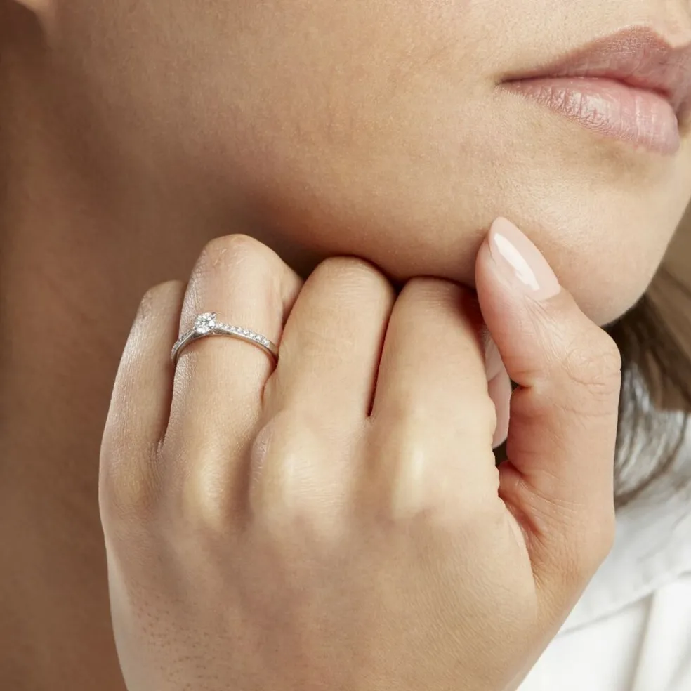 Bague Solitaire Hemera Platine Blanc Diamant