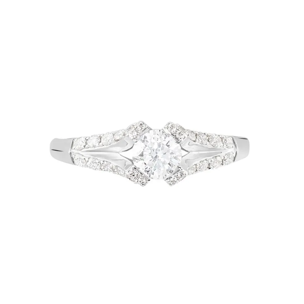 Bague Solitaire Ingrid Or Blanc Diamant