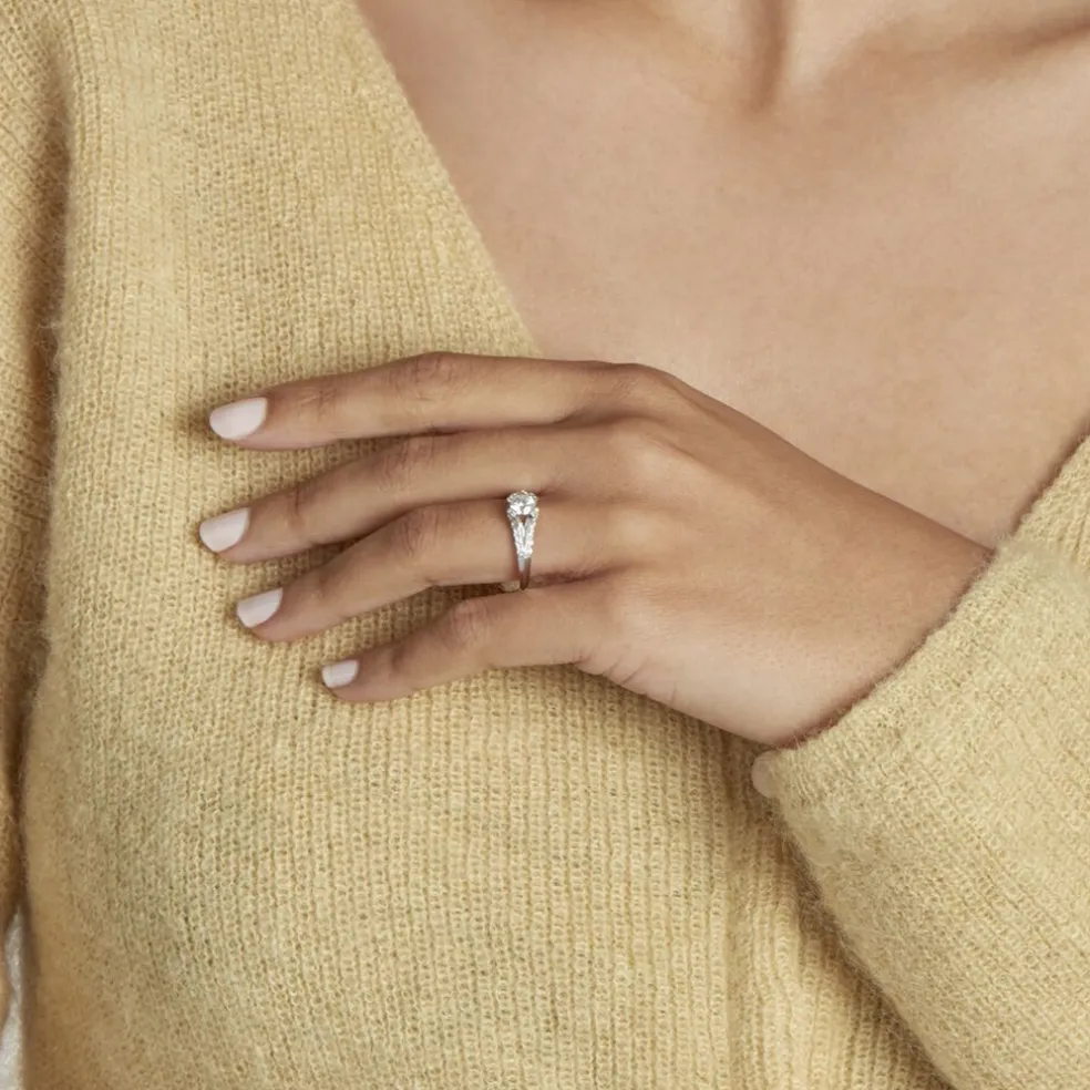 Bague Solitaire Ingrid Or Blanc Diamant