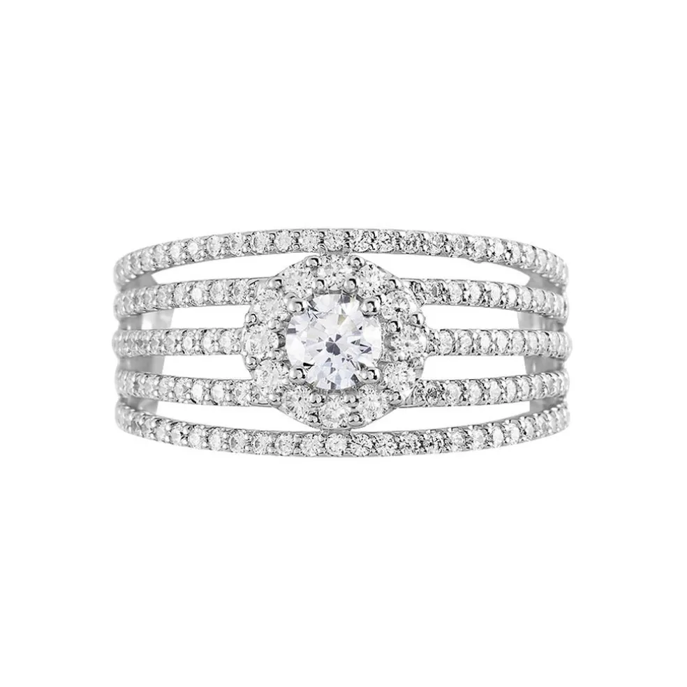 Bague Solitaire Iolente Argent Oxyde De Zirconium