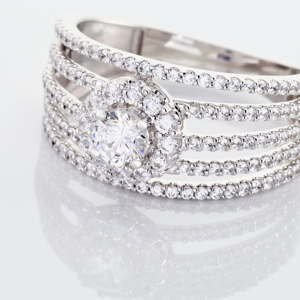 Bague Solitaire Iolente Argent Oxyde De Zirconium