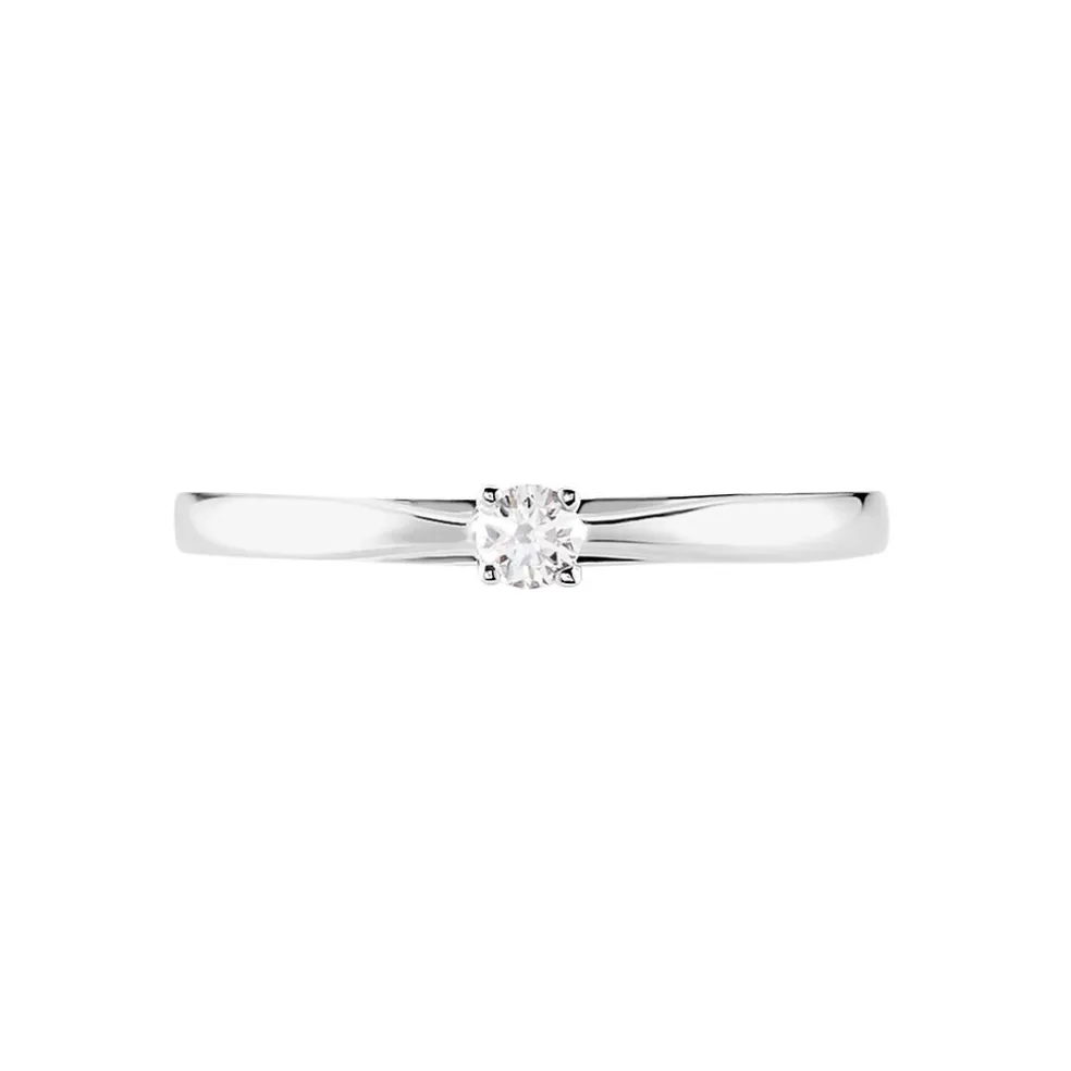 Bague Solitaire Iris Or Blanc Diamant