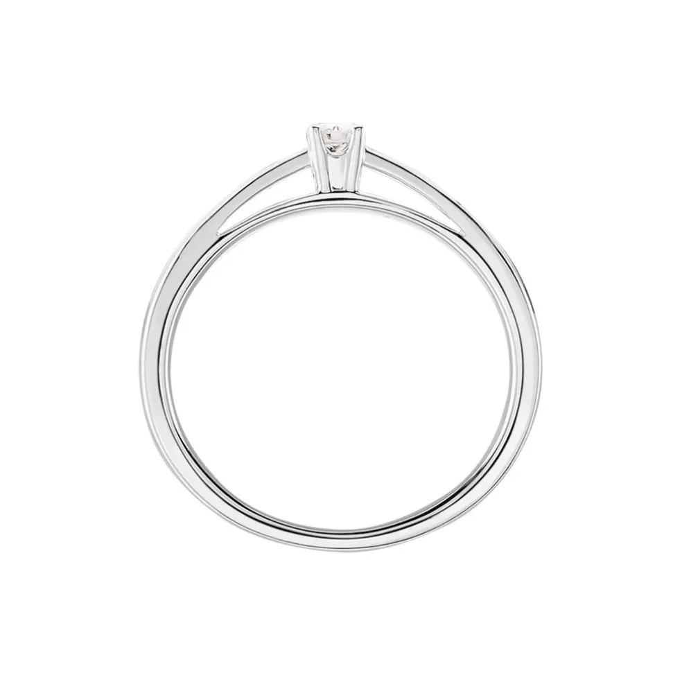 Bague Solitaire Iris Or Blanc Diamant