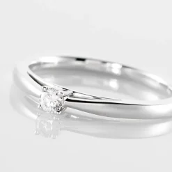 Bague Solitaire Iris Or Blanc Diamant