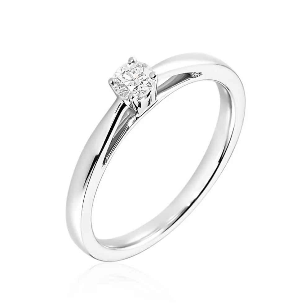 Bague Solitaire Iris Or Blanc Diamant