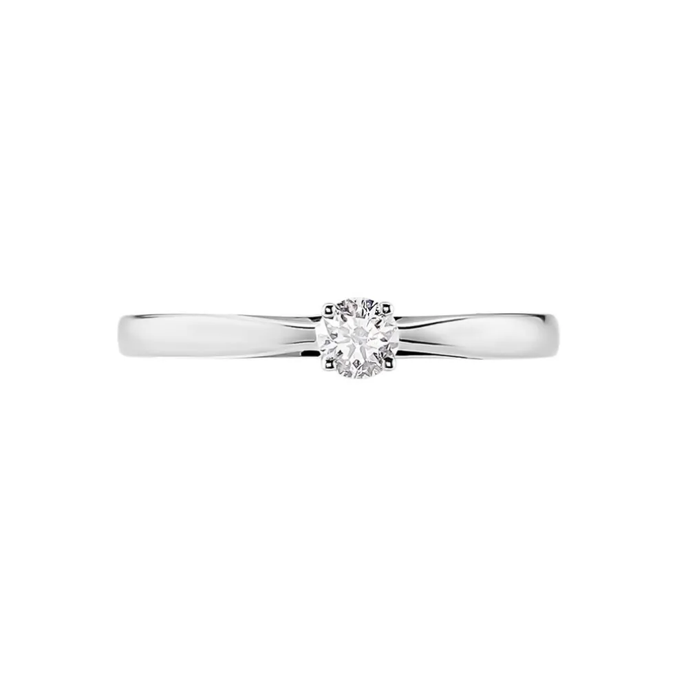 Bague Solitaire Iris Or Blanc Diamant