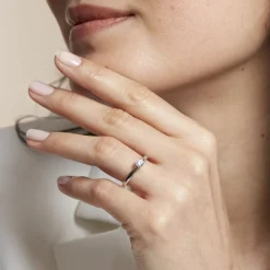 Bague Solitaire Iris Or Blanc Diamant