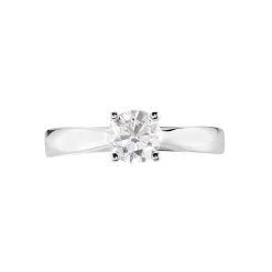 Bague Solitaire Iris Or Blanc Diamant