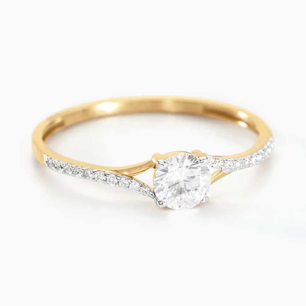 Bague Solitaire Jessa Or Jaune Oxyde De Zirconium