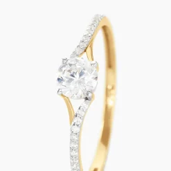 Bague Solitaire Jessa Or Jaune Oxyde De Zirconium