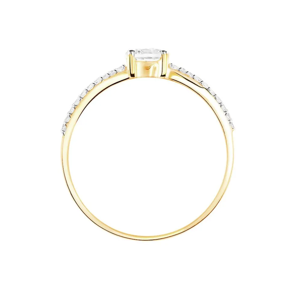 Bague Solitaire Jessa Or Jaune Oxyde De Zirconium