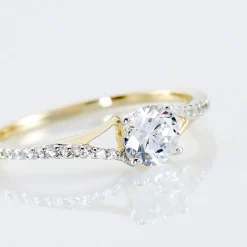 Bague Solitaire Jessa Or Jaune Oxyde De Zirconium