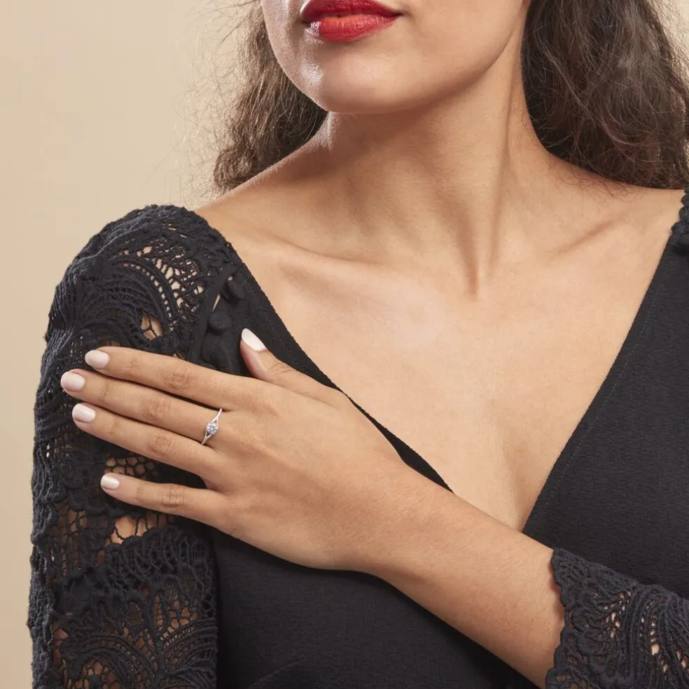 Bague Solitaire Jessa Or Jaune Oxyde De Zirconium