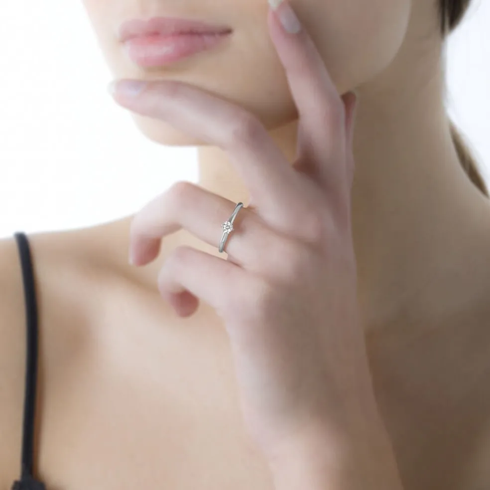 Bague Solitaire Josua Or Blanc Diamant