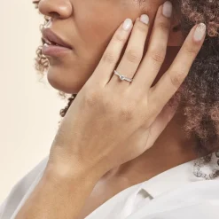 Bague Solitaire Kanel Or Blanc Oxyde De Zirconium