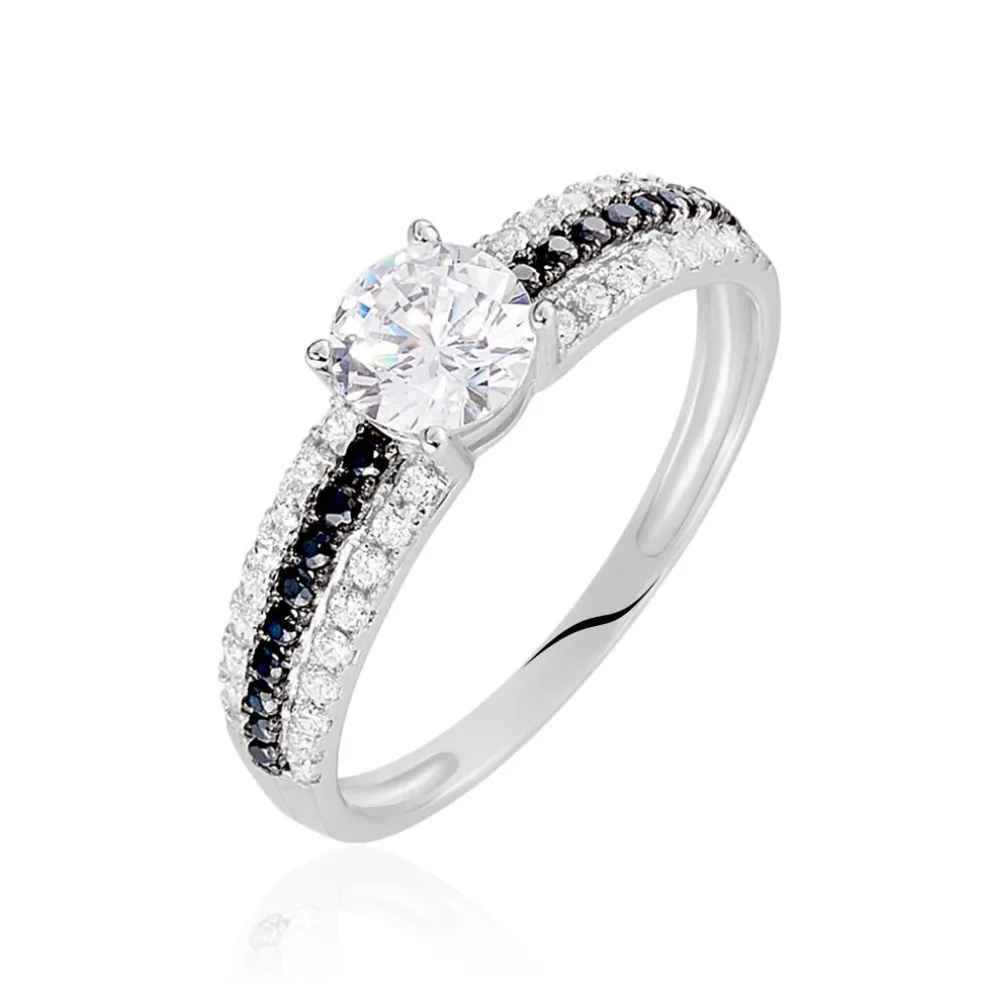 Bague Solitaire Katrina Or Blanc Oxyde De Zirconium