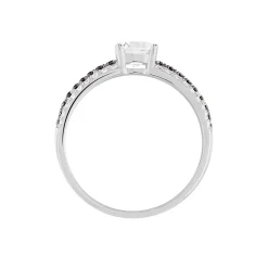 Bague Solitaire Katrina Or Blanc Oxyde De Zirconium