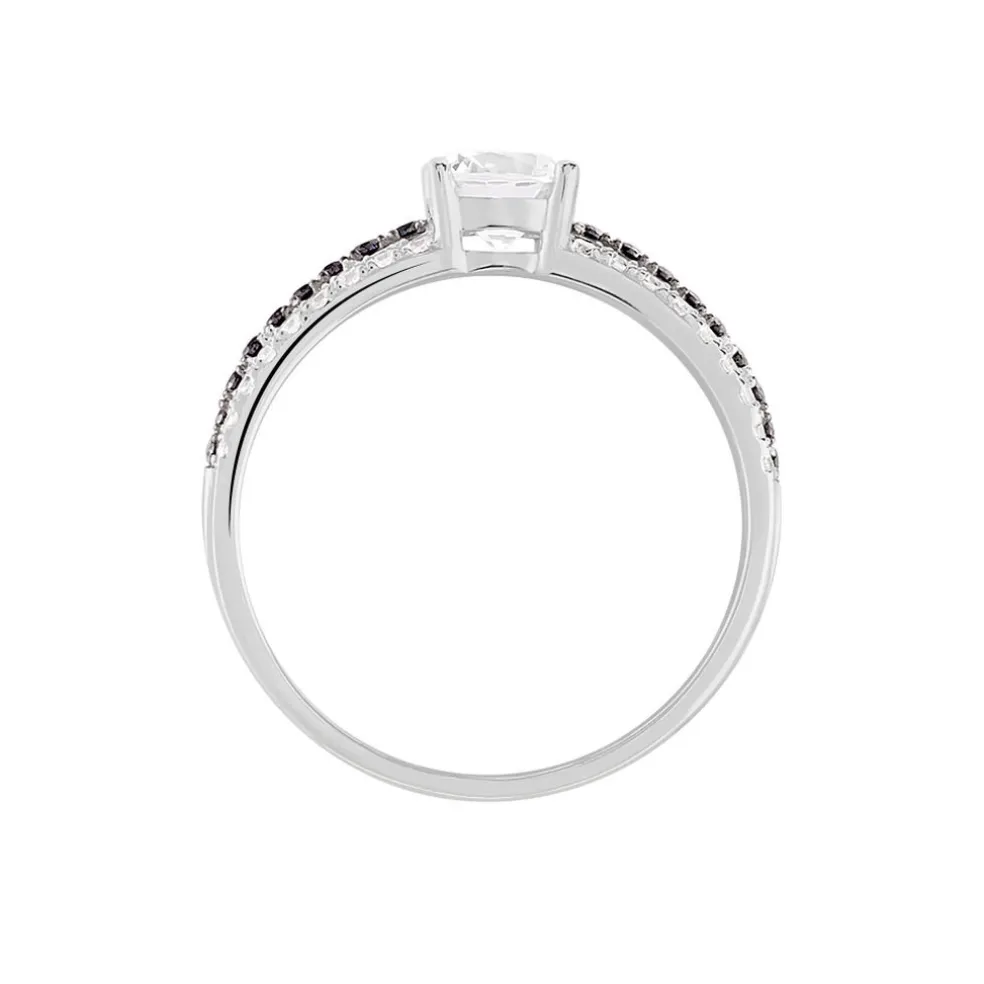 Bague Solitaire Katrina Or Blanc Oxyde De Zirconium