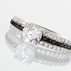 Bague Solitaire Katrina Or Blanc Oxyde De Zirconium