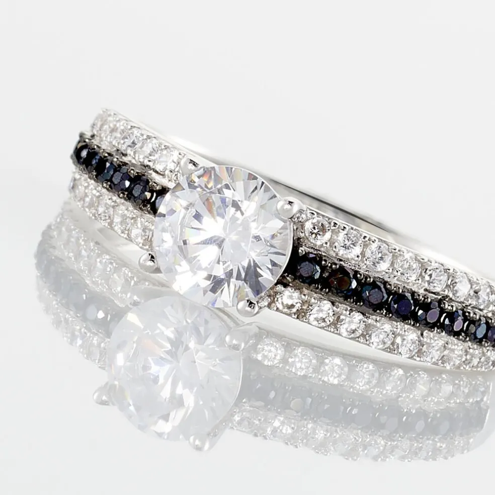 Bague Solitaire Katrina Or Blanc Oxyde De Zirconium