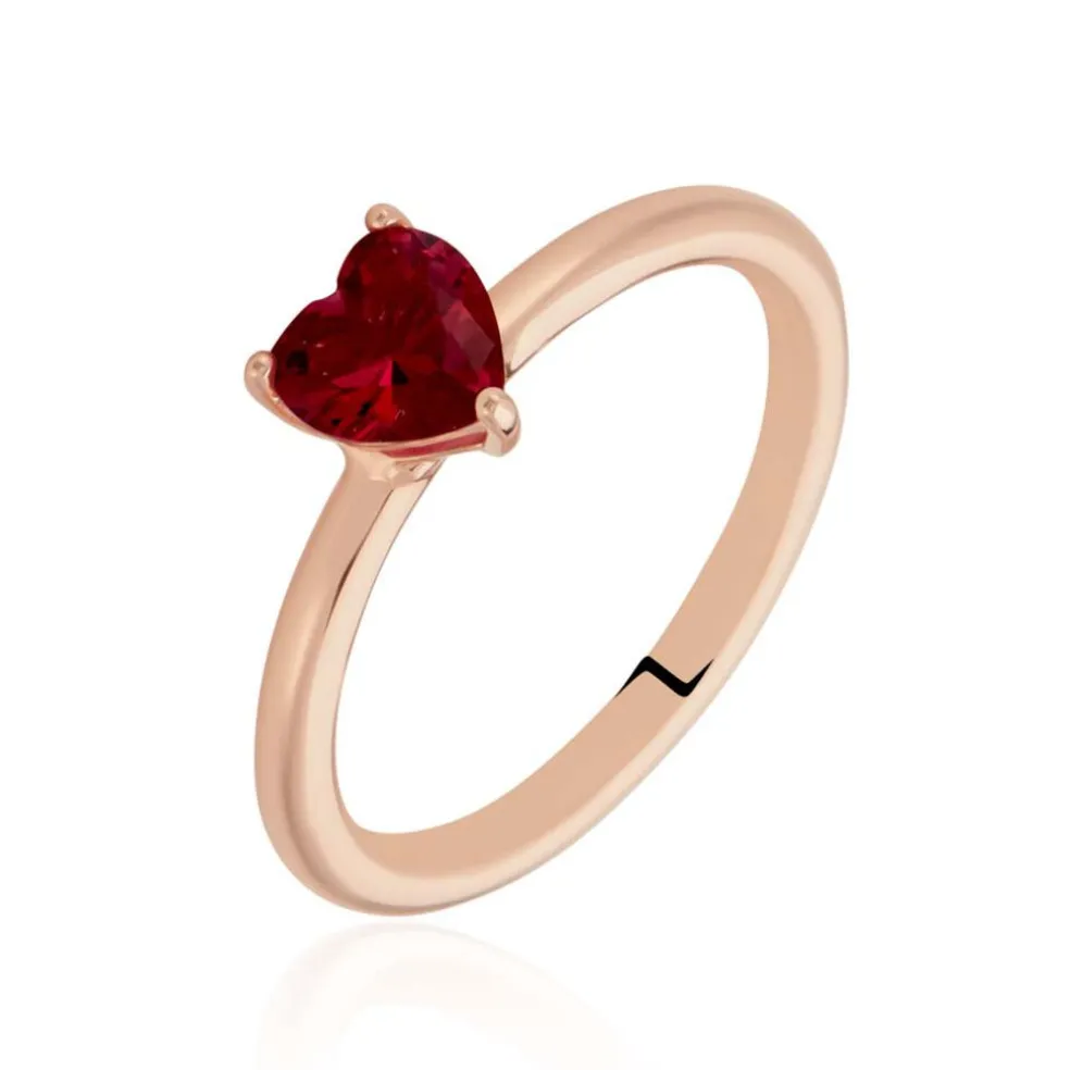 Bague Solitaire Kelvyn Argent Rose Oxyde De Zirconium