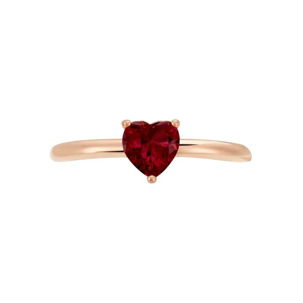 Bague Solitaire Kelvyn Argent Rose Oxyde De Zirconium