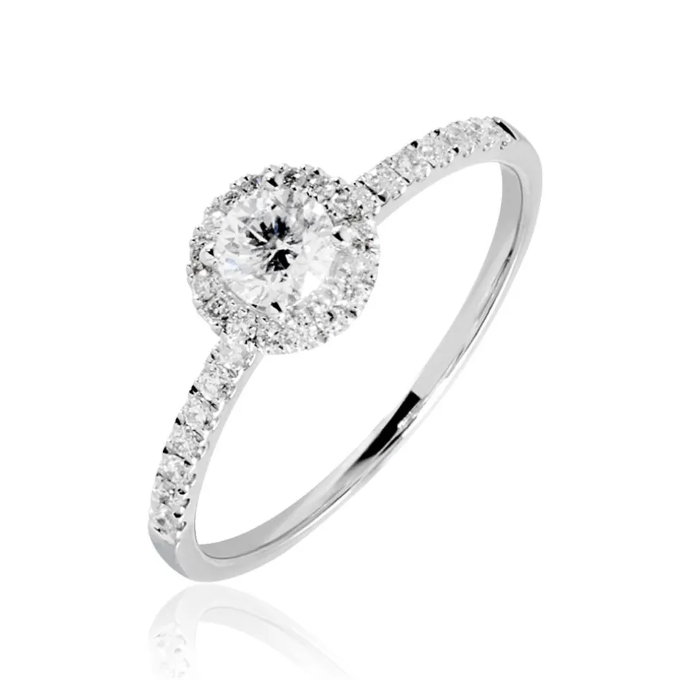 Bague Solitaire Lena Or Blanc Diamant