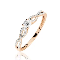 Bague Solitaire Livia Or Rose Diamant