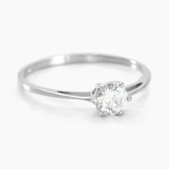 Bague Solitaire Lydia Argent Blanc Oxyde De Zirconium